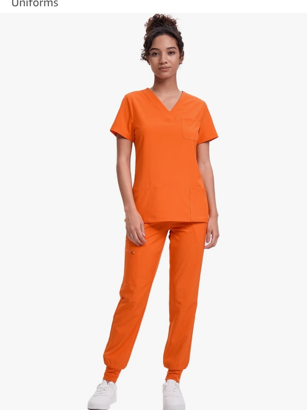 Women's Orange Jogger Scrub Pants - Sleek Elastic Cuff
